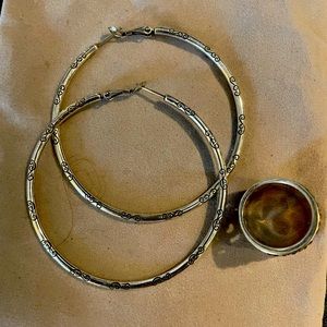 Brighton large hoop earrings.  Super lightweight.